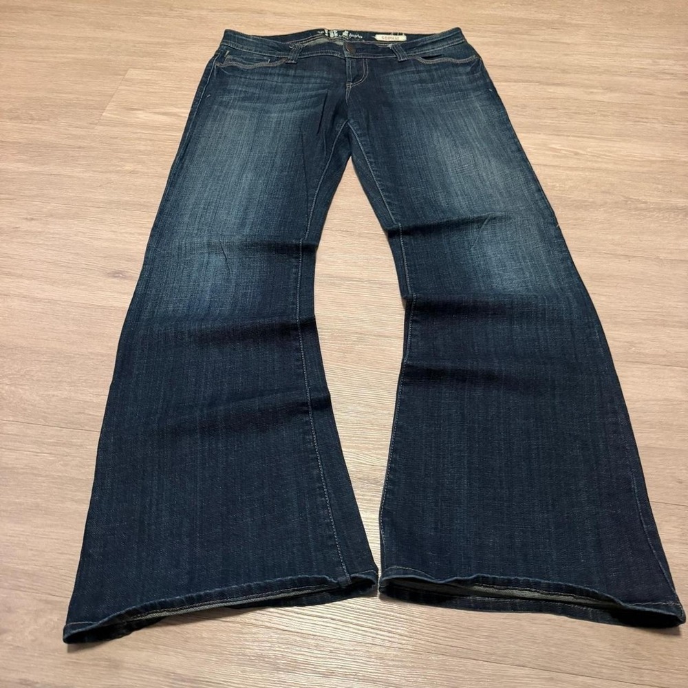 34x32 Faded Blue Bootcut Flared Jeans Y2K 2000s Vintage